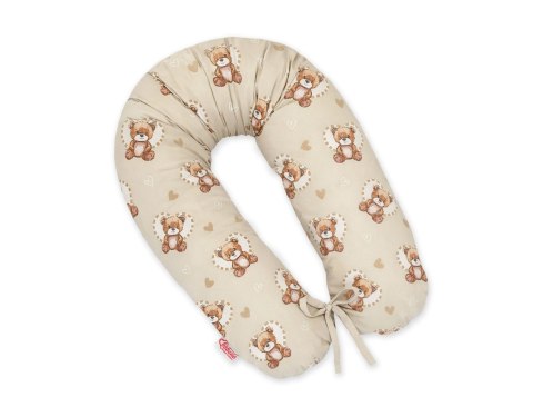 Bobono Bawełniana poszewka do poduszki ciążowej Longer - Misiove love