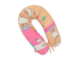 Bobono Bawełniana poszewka do poduszki ciążowej Longer - Owieczki beżowe