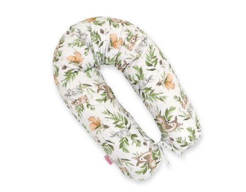 Bobono Bawełniana poszewka do poduszki ciążowej Longer - Woodland green