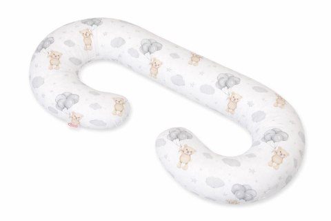 Bobono Poduszka ciążowa typu C dla kobiet w ciąży do spania karmienia + zdejmowana poszewka - Miś