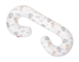 Bobono Poduszka ciążowa typu C dla kobiet w ciąży do spania karmienia + zdejmowana poszewka - Miś
