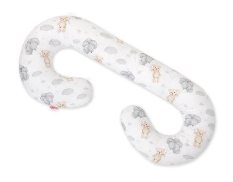 Bobono Poduszka ciążowa typu C dla kobiet w ciąży do spania karmienia + zdejmowana poszewka - Miś