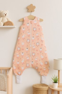 Bobono Śpiworek dla dzieci z nogawkami bawełniany ocieplany L 9-24 mcy TOG 2.5 - króliczki baletnice