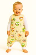 Bobono Śpiworek dla dzieci z nogawkami bawełniany ocieplany L 9-24 mcy TOG 2.5 - sówki kremowe
