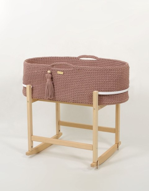 My Sweet Baby Kosz Mojżesza BOHO Handmade z kołyską - mauve