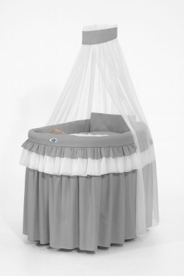 My Sweet Baby Kosz Mojżesza wiklinowy z baldachimem - Little Princess antracyt