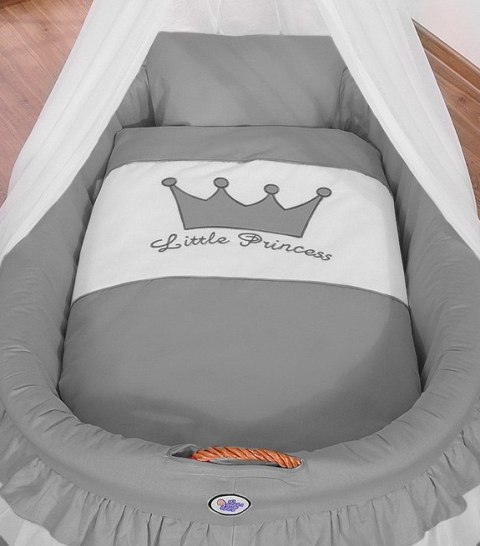 My Sweet Baby Kosz Mojżesza wiklinowy z baldachimem - Little Princess antracyt