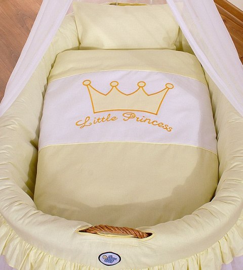 My Sweet Baby Kosz Mojżesza wiklinowy z baldachimem - Little Princess kremowy