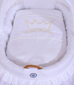 My Sweet Baby Kosz Mojżesza wiklinowy ze składaną budką - Little Princess biały