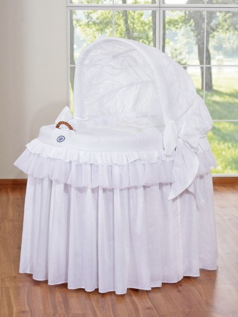 My Sweet Baby Kosz Mojżesza wiklinowy ze składaną budką - Little Princess biały