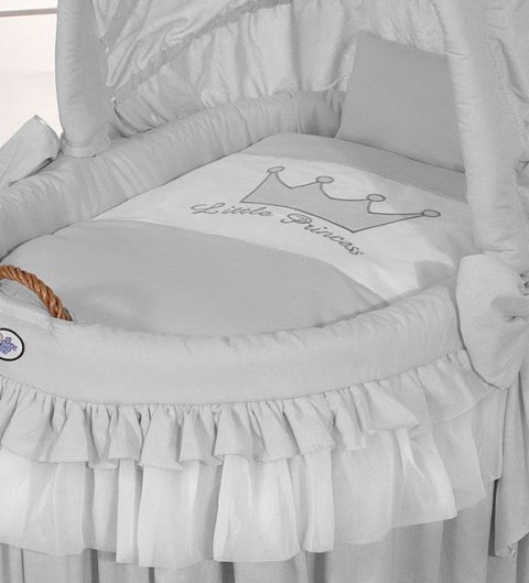 My Sweet Baby Kosz Mojżesza wiklinowy ze składaną budką - Little Princess szary