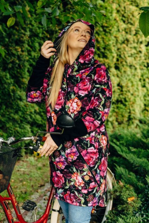 Asymetryczna Bluza - Peony - rozmiar M (87% bawełna, 10% elastan, 3% poliester)