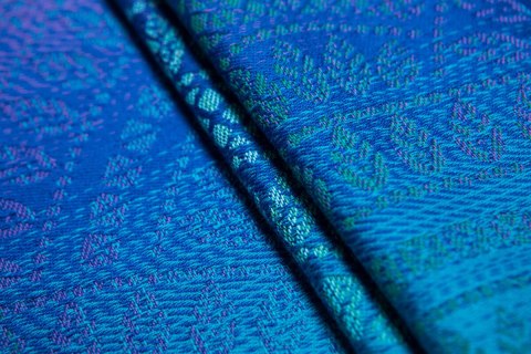 Asymetryczna Bluza - Szary Melanż z Pawi Ogon Fantazja - rozmiar S