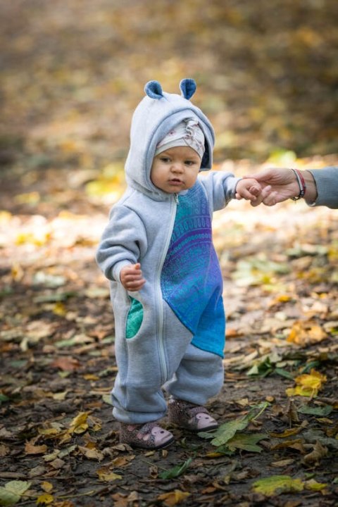 Kombinezon dla dziecka - rozmiar 104 - Szary Melanż z Pawi Ogon - Fantazja