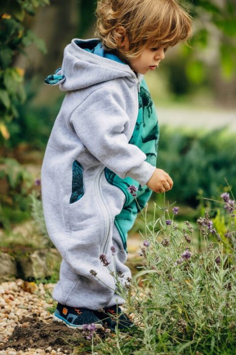 Kombinezon dla dziecka - rozmiar 110 - Szary Melanż z Park Jurajski
