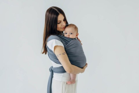 Chusta do noszenia dzieci, elastyczna - Antracyt - rozmiar standardowy 5.0 m (drugi gatunek)