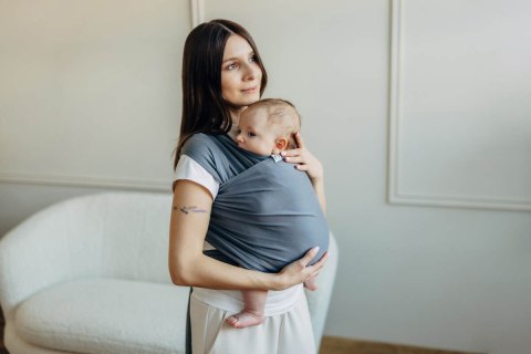 Chusta do noszenia dzieci, elastyczna - Antracyt - rozmiar standardowy 5.0 m (drugi gatunek)