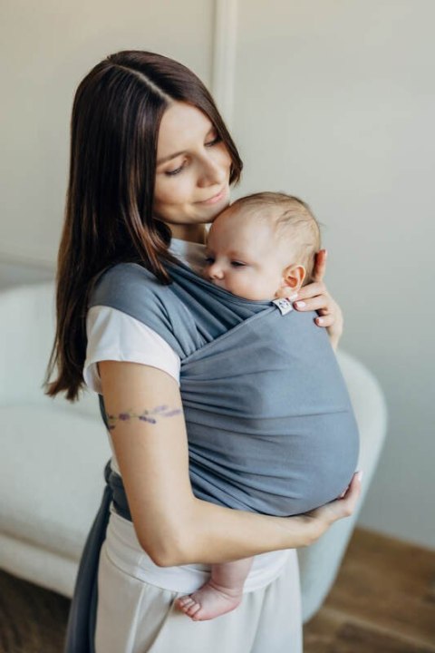 Chusta do noszenia dzieci, elastyczna - Antracyt - rozmiar standardowy 5.0 m (drugi gatunek)