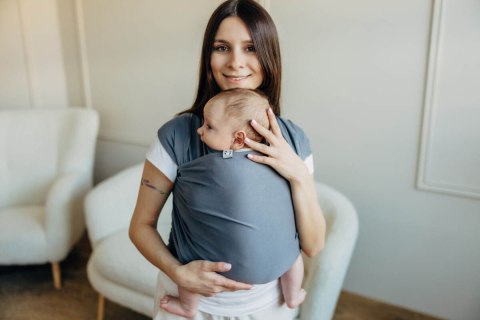 Chusta do noszenia dzieci, elastyczna - Antracyt - rozmiar standardowy 5.0 m (drugi gatunek)