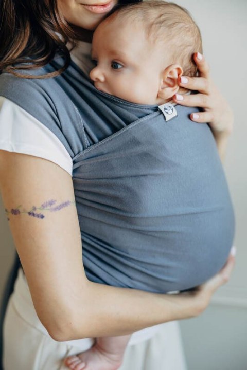 Chusta do noszenia dzieci, elastyczna - Antracyt - rozmiar standardowy 5.0 m