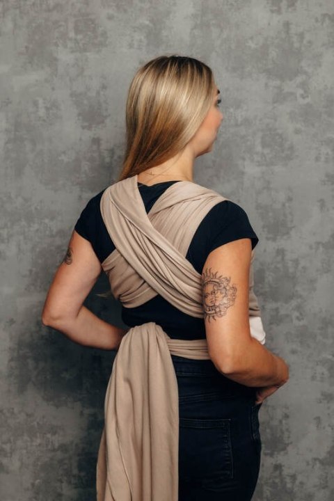Chusta do noszenia dzieci, elastyczna - EDYCJA DLA PROFESJONALISTÓW - NUDE BEIGE - rozmiar standardowy 5.0 m