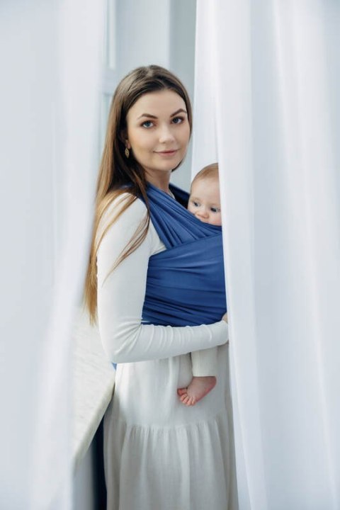 Chusta do noszenia dzieci, elastyczna - Lapis Lazuli - rozmiar standardowy 5.0 m