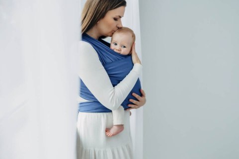 Chusta do noszenia dzieci, elastyczna - Lapis Lazuli - rozmiar standardowy 5.0 m