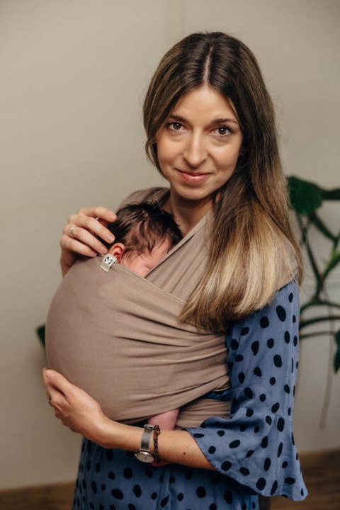 Chusta do noszenia dzieci, elastyczna - Mocha - rozmiar standardowy 5.0 m (drugi gatunek)