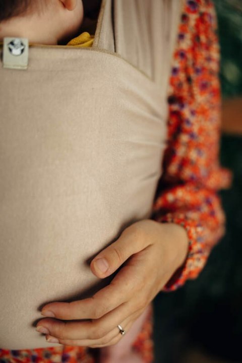 Chusta do noszenia dzieci, elastyczna - Nude Beige - rozmiar standardowy 5.0 m (drugi gatunek)