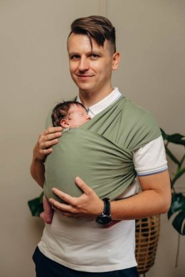 Chusta do noszenia dzieci, elastyczna - Sage - rozmiar standardowy 5.0 m