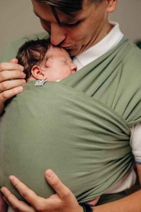 Chusta do noszenia dzieci, elastyczna - Sage - rozmiar standardowy 5.0 m