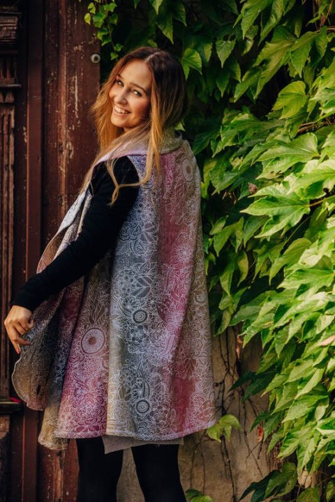 Długi kardigan - rozmiar S/M - DZIKIE WINO - VINEYARD (98% bawełna, 2% elastan)