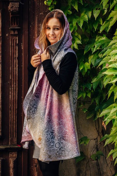 Długi kardigan - rozmiar S/M - DZIKIE WINO - VINEYARD (98% bawełna, 2% elastan)