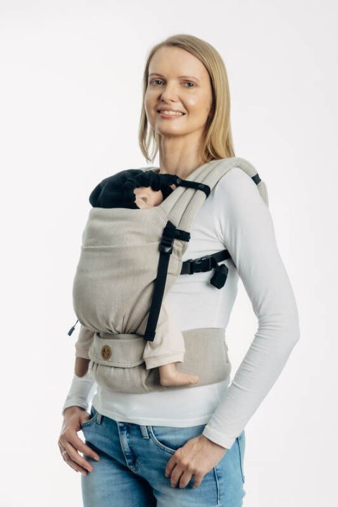 Kapturek do nosidełka (100% bawełna) - MAŁA JODEŁKA CZARNY HEBAN