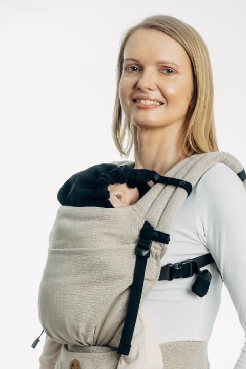 Kapturek do nosidełka (100% bawełna) - MAŁA JODEŁKA CZARNY HEBAN