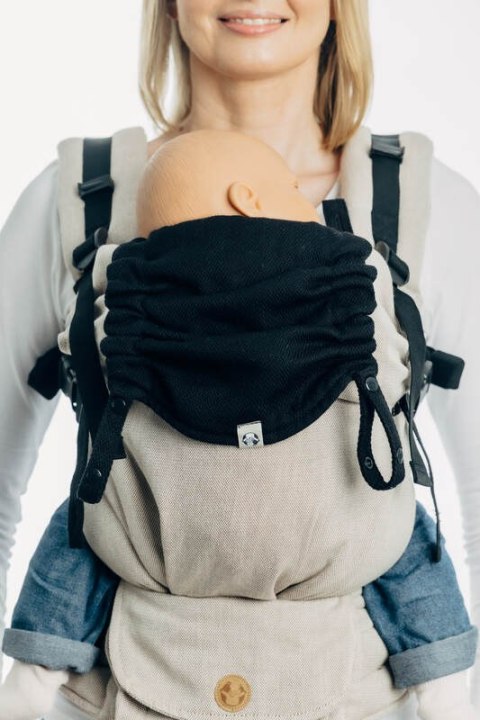 Kapturek do nosidełka (100% bawełna) - MAŁA JODEŁKA CZARNY HEBAN