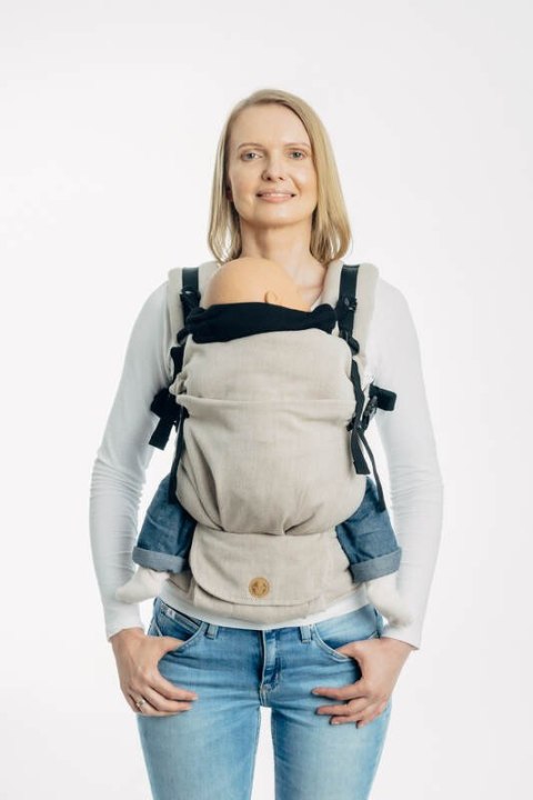 Kapturek do nosidełka (100% bawełna) - MAŁA JODEŁKA CZARNY HEBAN