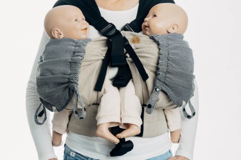 Kapturek do nosidełka (100% bawełna) - MAŁA JODEŁKA OMBRE SZARY