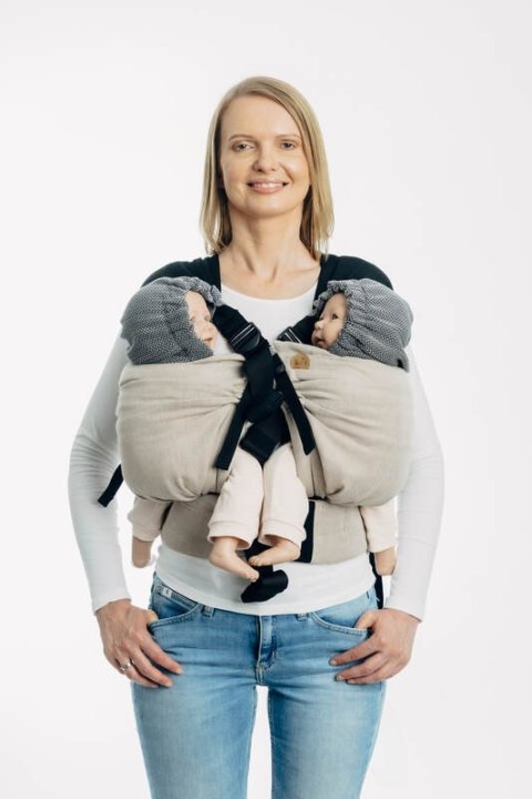 Kapturek do nosidełka (100% bawełna) - MAŁA JODEŁKA OMBRE SZARY