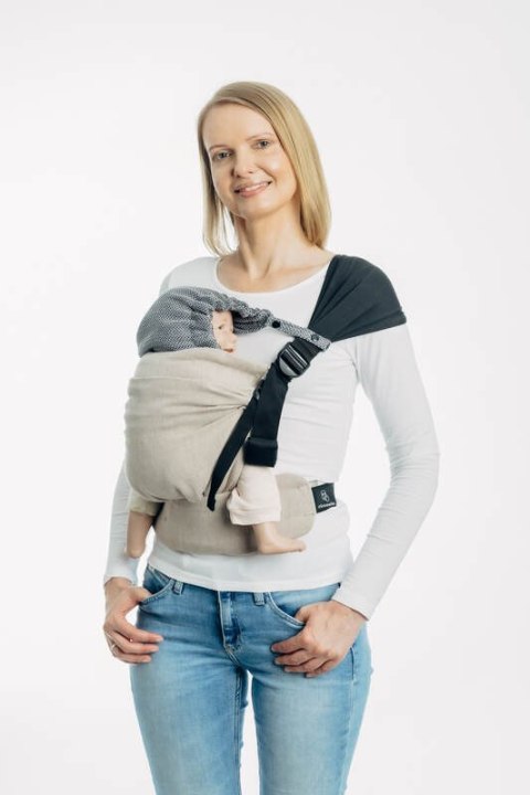 Kapturek do nosidełka (100% bawełna) - MAŁA JODEŁKA OMBRE SZARY