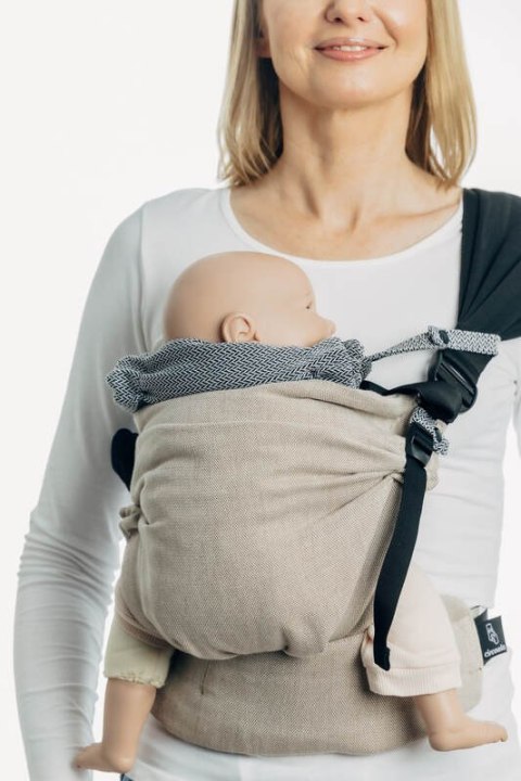 Kapturek do nosidełka (100% bawełna) - MAŁA JODEŁKA OMBRE SZARY