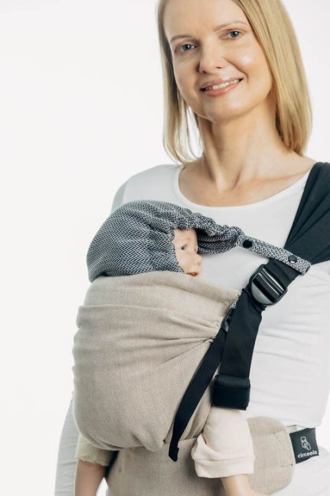 Kapturek do nosidełka (100% bawełna) - MAŁA JODEŁKA OMBRE SZARY