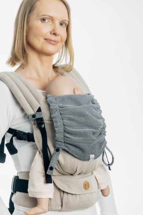 Kapturek do nosidełka (100% bawełna) - MAŁA JODEŁKA OMBRE SZARY