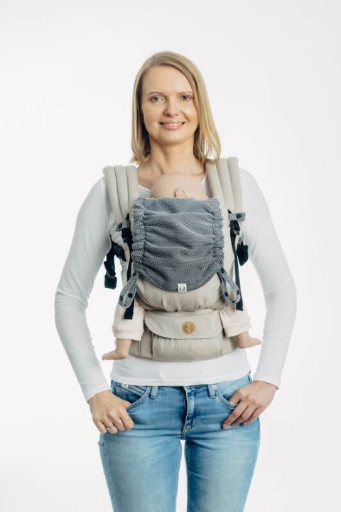 Kapturek do nosidełka (100% bawełna) - MAŁA JODEŁKA OMBRE SZARY