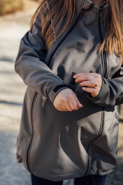 Kurtka Softshell do noszenia dzieci - Szara - rozmiar XL