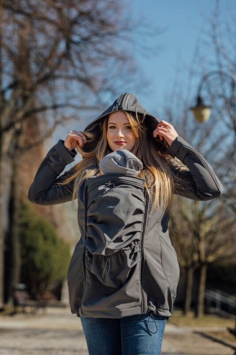 Kurtka Softshell do noszenia dzieci - Szara - rozmiar XL