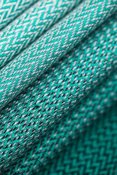 Nosidło Klamrowe Onbuhimo PRO, splot jodełkowy (100% bawełna), rozmiar Preschool - MAŁA JODEŁKA OMBRE ZIELEŃ