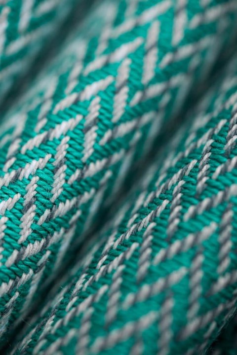 Nosidło Klamrowe Onbuhimo PRO, splot jodełkowy (100% bawełna), rozmiar Preschool - MAŁA JODEŁKA OMBRE ZIELEŃ