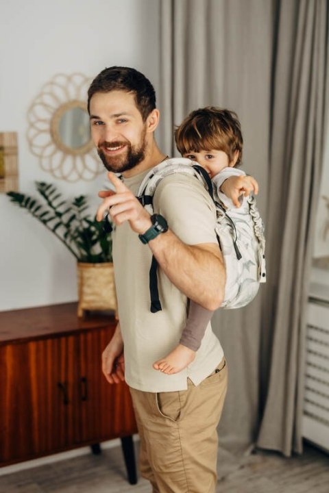 Nosidło Klamrowe Onbuhimo PRO z tkaniny żakardowej (100% bawełna), rozmiar Preschool - PARK JURAJSKI - ICE DESERT