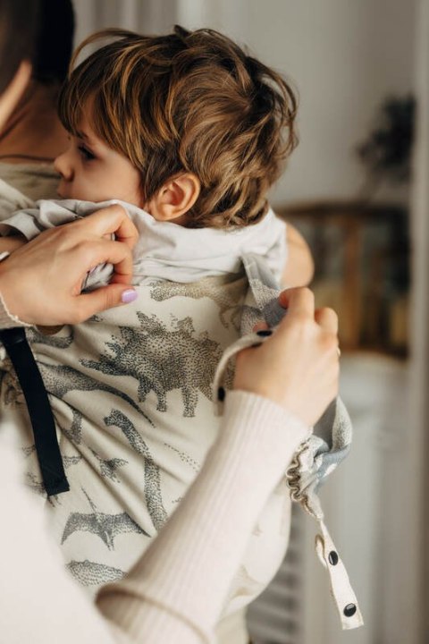 Nosidło Klamrowe Onbuhimo PRO z tkaniny żakardowej (100% bawełna), rozmiar Preschool - PARK JURAJSKI - ICE DESERT